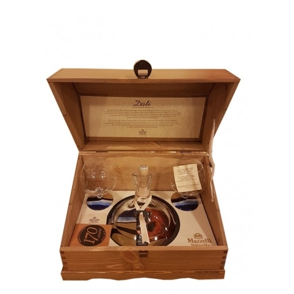 Grappa Mazzetti Moscato Decantatore con Bicchieri  70 cl. con Cofanetto in Legno
